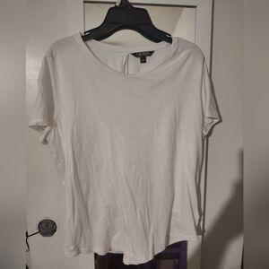 Lauren by Ralph Lauren White T-Shirt w/ A Twist On The Back Very Sexy